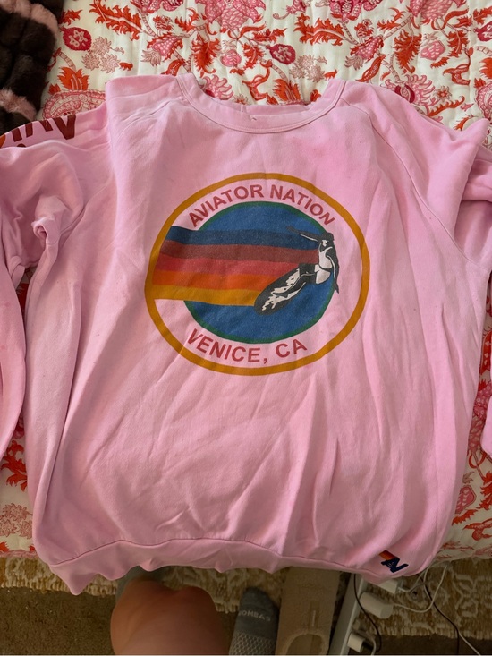 Aviator Nation Tops - Aviator Nation Pink Rainbow Logo Pullover